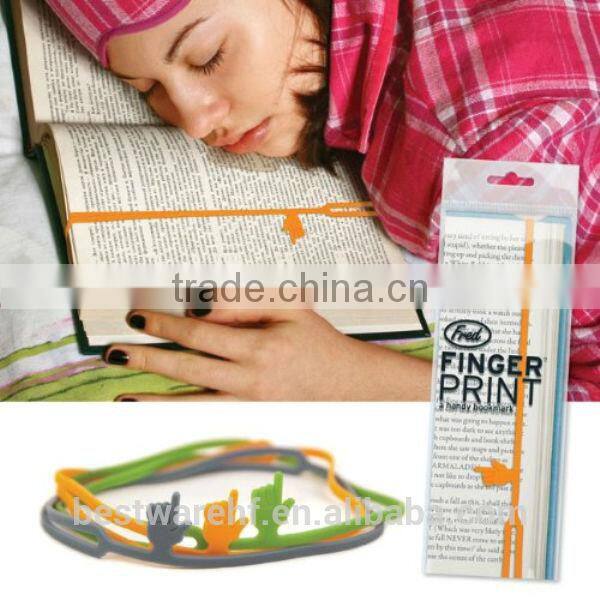 Different Colors 3d Silicone Bookmark Pointing Finger Bookmark