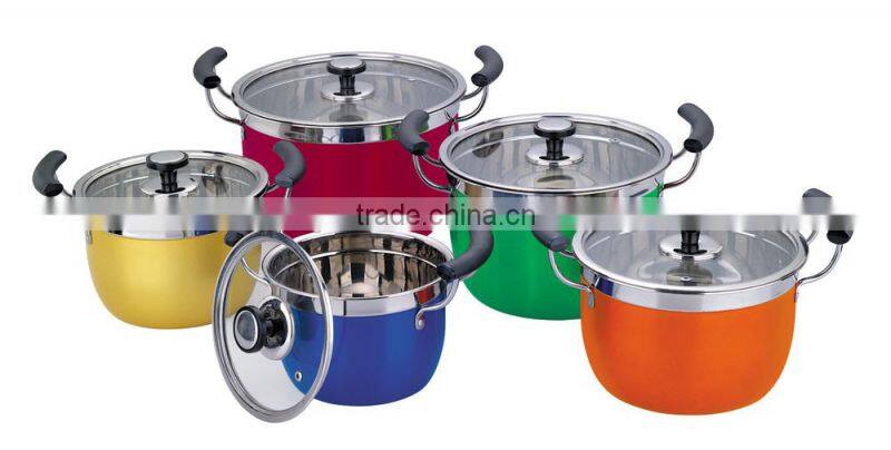 22cm stainless steel colorful deep multi soup pot for sale