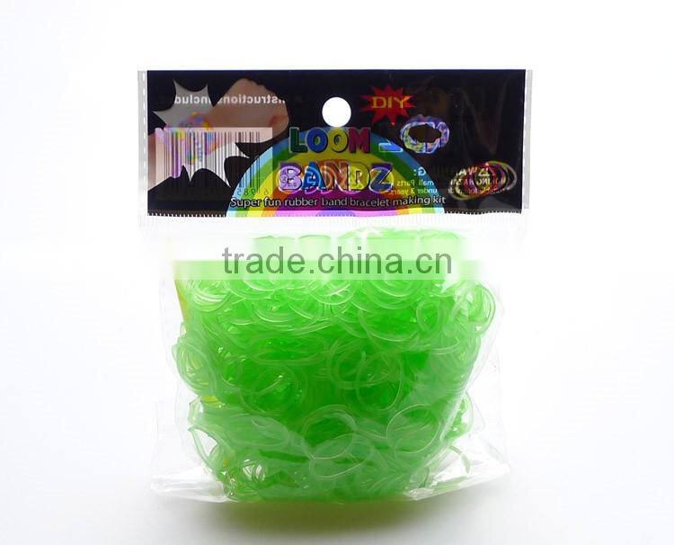 300pcs Rubber Bands/ Silicone Loom Rubber Band Loom Opp Bag Package 12-colors Candy Loom Refill Rubber Bands d2m