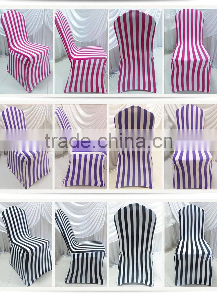 Hot sale elastic spandex stripe chair cover for wedding decoration banquet decoration