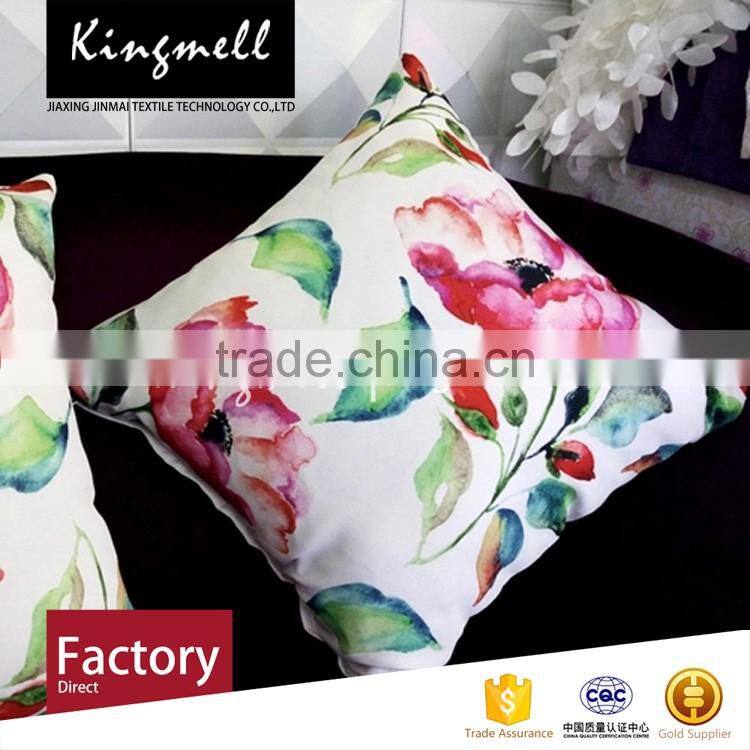 Custom pastoral floral cotton sofa cushions in textile fabric
