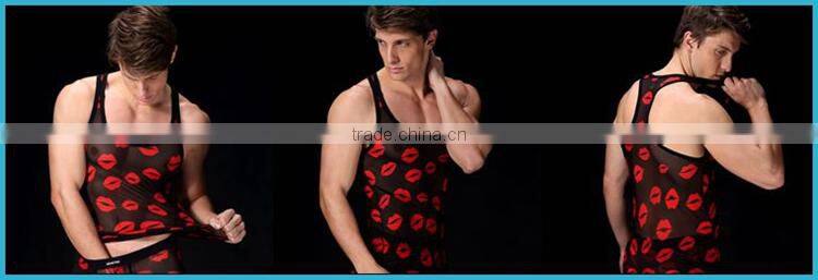 Free Sample Picture Of Man Vest Transparent Lip Printing Sexy Penis Manview Underwear SM29-2