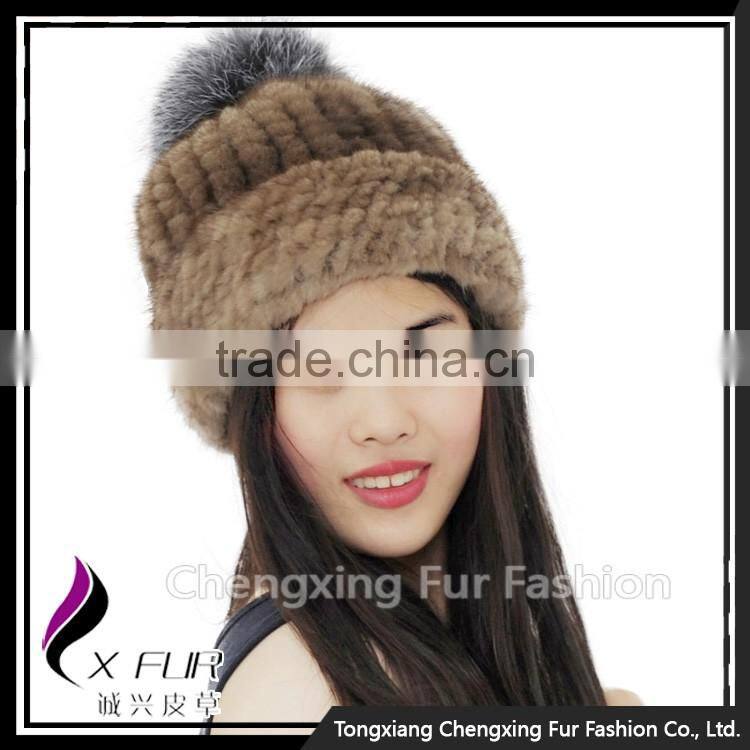 CX-C-239Q Winter Fur Hat For Women Knitted Mink Fur Hat