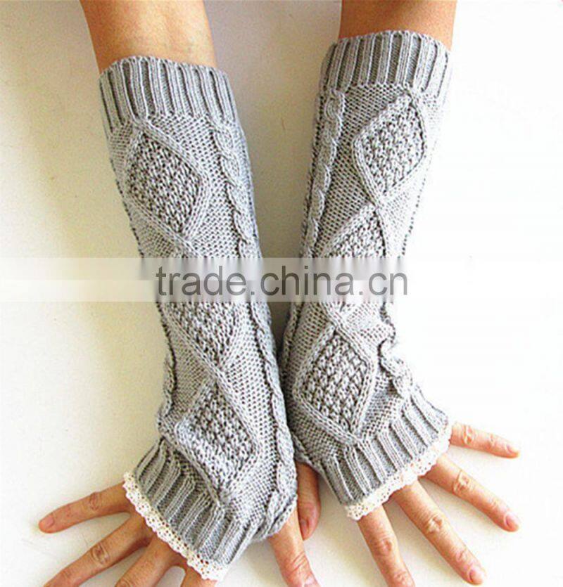 Wholesale knitting pattern women fingerless gloves