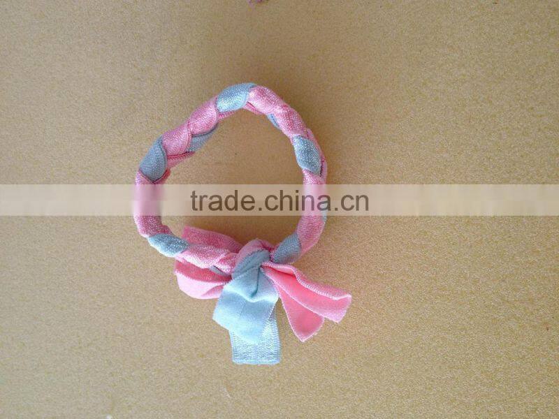 fabric cloth Bracelet with gold charm, silk cloth Bracelet with evil eye bead charm new design fabric bracelet