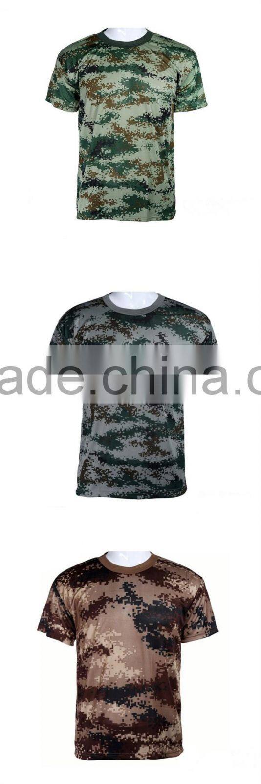 Summer Quick Dry Knit Short Sleeves Camouflage Military Training T-Shirts
