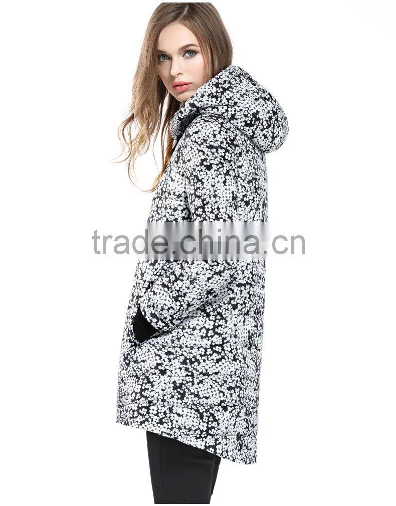 Ladies Printed Hooded Quilting Jacket
