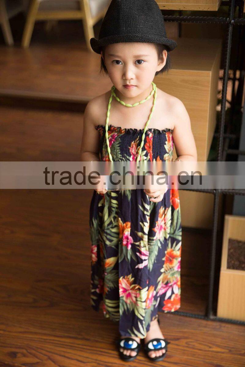 COOL KID ZONE 2016 rayon flower soft baby dress off shoulrder fashion girl baby dress