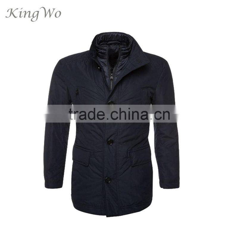 mens cheap fancy navy nylon water resistant winter jacket coat men