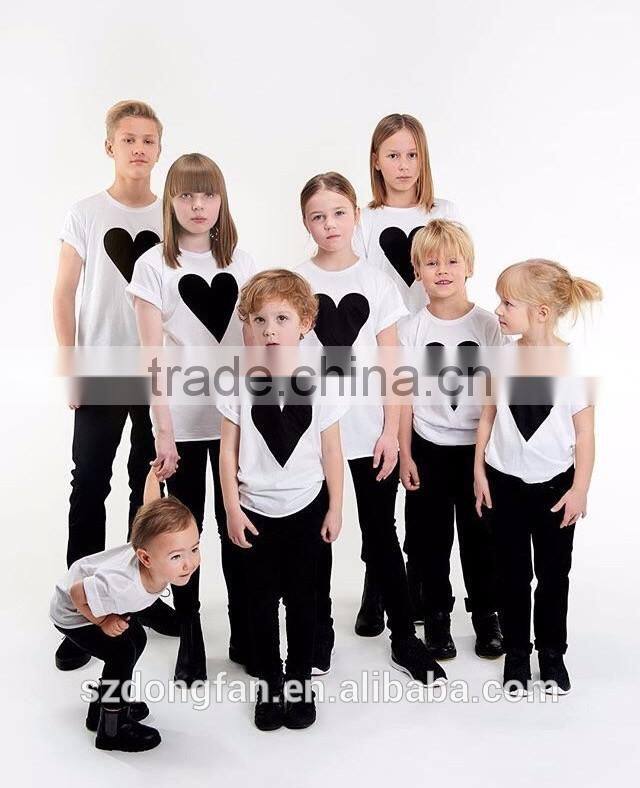 China Guangzhou garment manufacture custom t shirt printing 100% cotton kid's white t-shirt boutique clothing