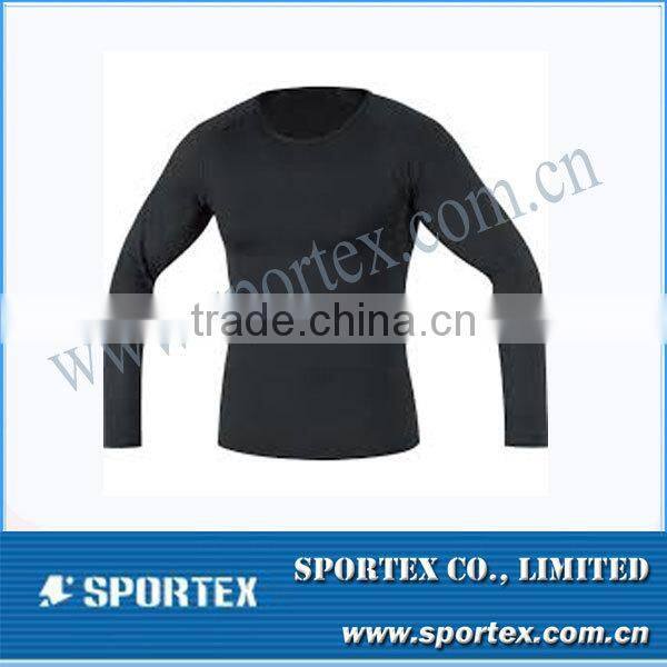 2015 new design flatlock mens compression t shirt