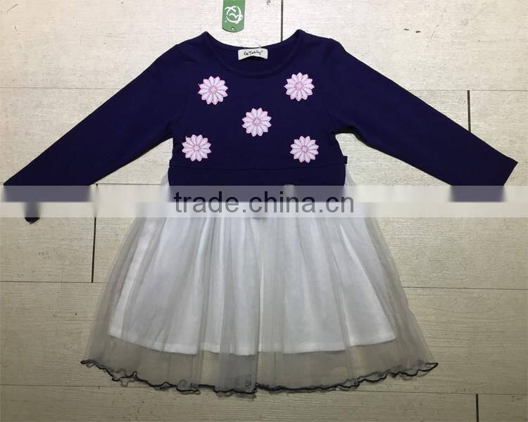 2017 Hotsale Boutique Children's Clothing Spring and Autumn Long-sleeved Girl Dress for 2-8years Kids