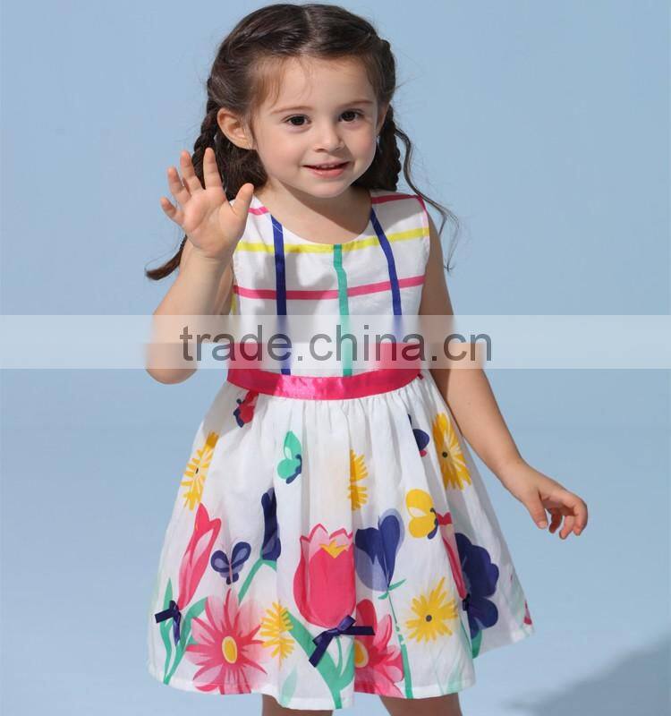 2017 New Arrival Lovely Floral Girl Dresses Fashion Sleeveless Summer Princess Party Dress