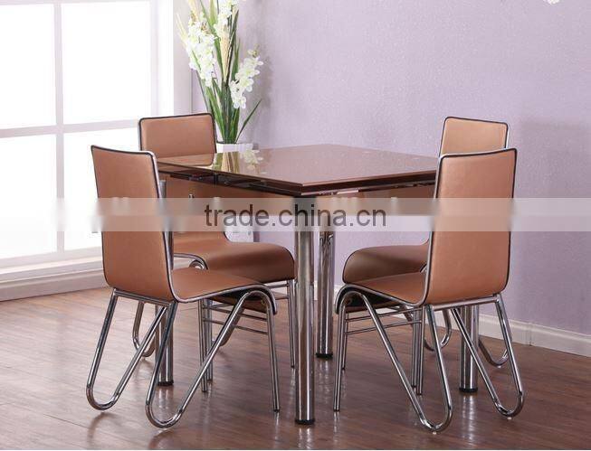 2016 high quality popular new modern design glass expandable dining set