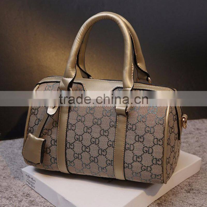 Guangzhou Wholesales Luxury Lady Pillow Bags Leather Handbag Boston Bag For Women