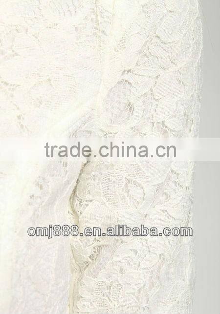 Lace Gold Zip white women half sleeve fashion sexy Jacket