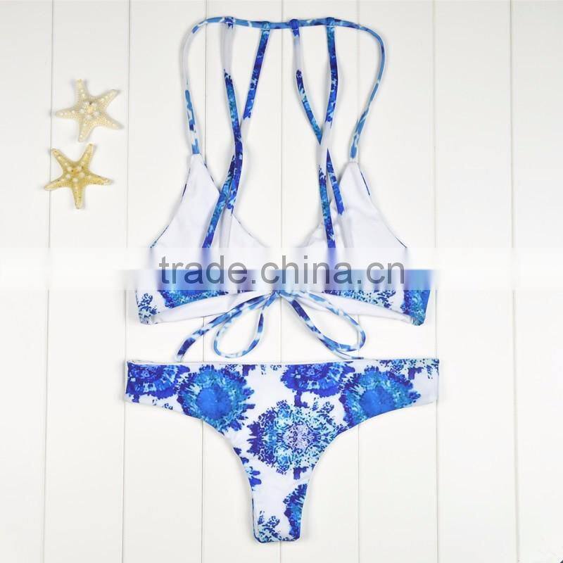 Polyester Bikini different size for choice & padded blue girls swimwear 59377