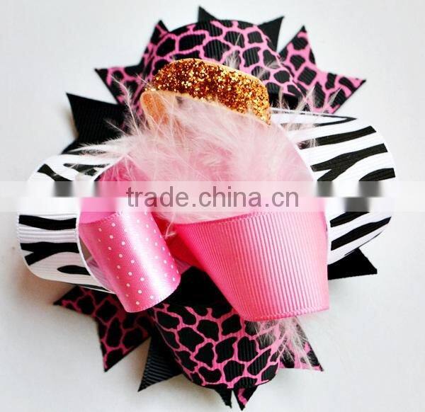 2014 christmas hair bow for kids, baby christmas hair bows