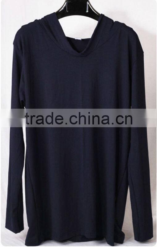 OEM fashion blank heavy bamboo hoodie t shirt / 95% bamboo 5% spandex blank t shirt T13333