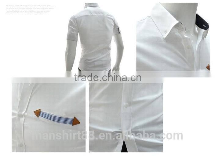 men's Slim Fit solid color short sleeve button downs casual shirt