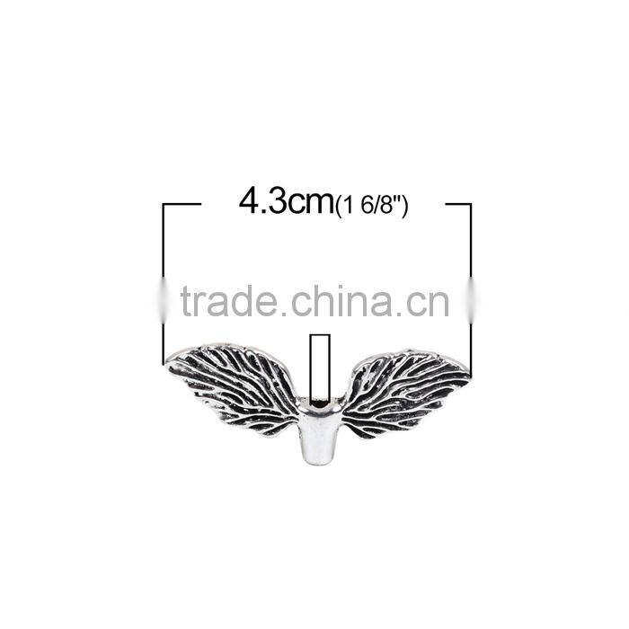 Zinc Based Alloy Spacer Beads Wing Antique Silver