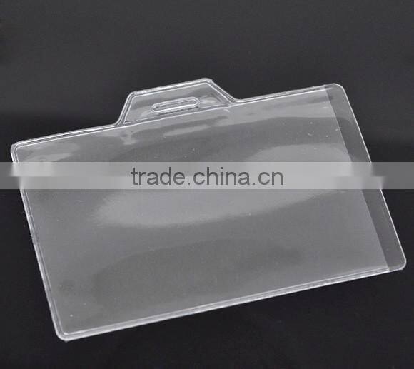 High Quality Clear Horizontal Plastic Bank Student ID Card Holder For Sale