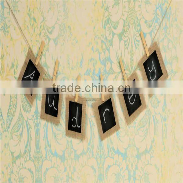 BURLAP & BLACK CHALKBOARD Banner Great Photo Prop Wedding Engagement Baby