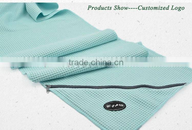 Gym towel with zip pocket cheap price organic bath towel