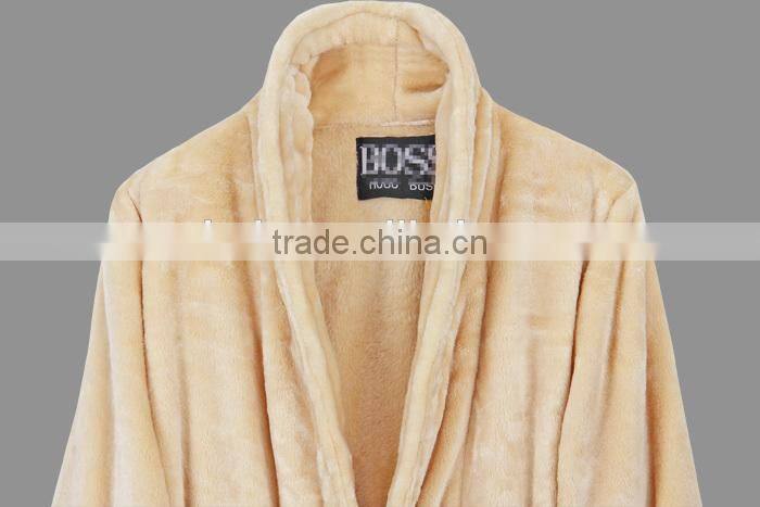 Microfiber Plush Fleece Bathrobe for Men and Women