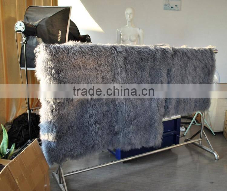 YR915 Genuine Mongolian Lamb Fur Blanket/Warm Winter Room Footcloth