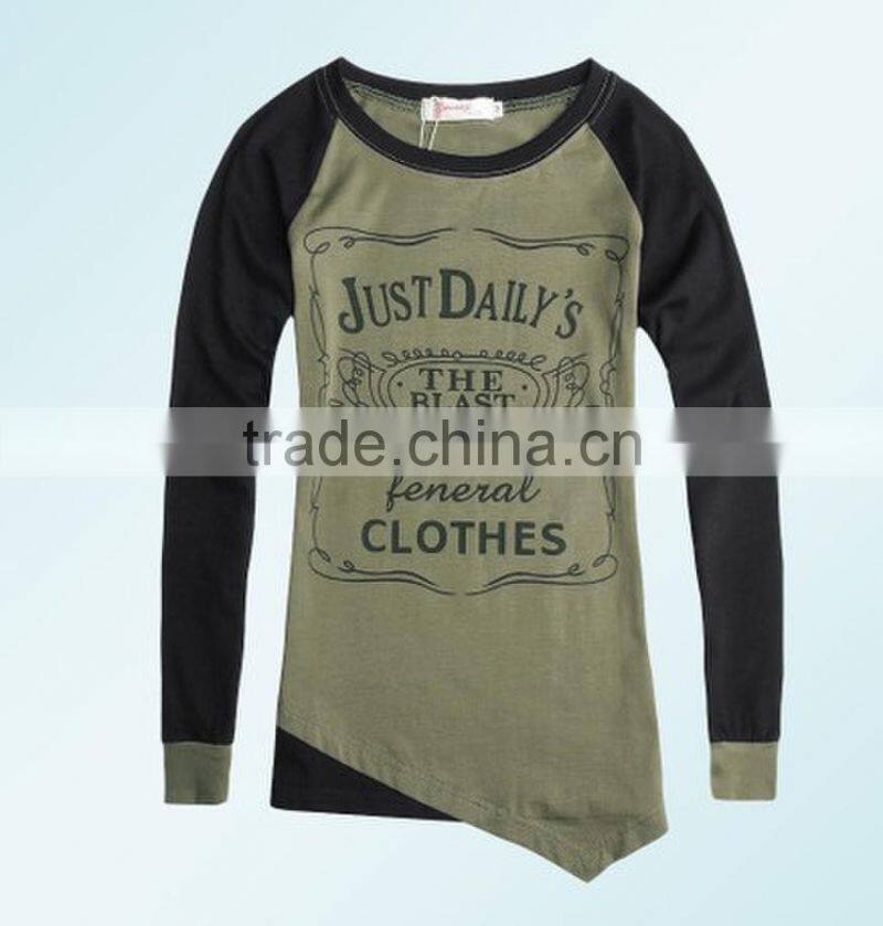 2014 men's casual shirts pattern u collar men t-shirt printing