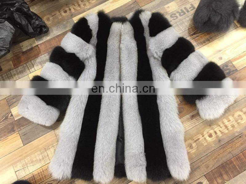 Hot Selling Women Genuine Fox Fur Coat Warm Beautiful Fashion Winter Cape Coat
