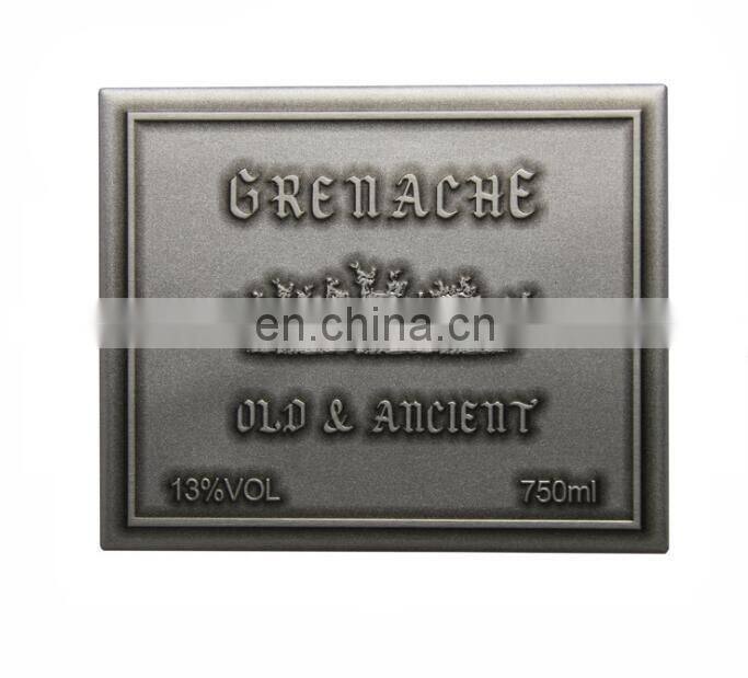 Fashion Customized Aluminum Wine Label Metal Bottle Label
