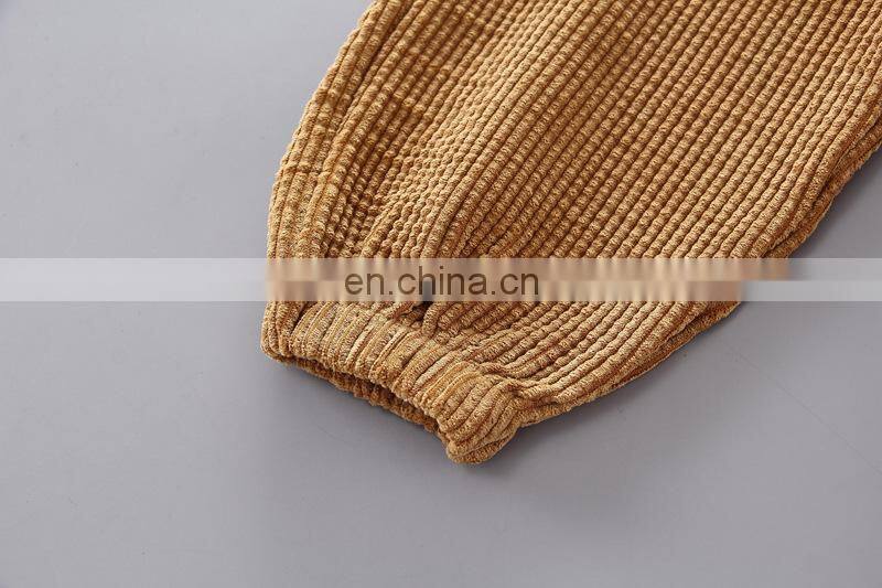 Boy Fall Suit 2020 New Children Style Korean Corduroy 3 Pieces Button Up Jacket ,Tshirt And Pants