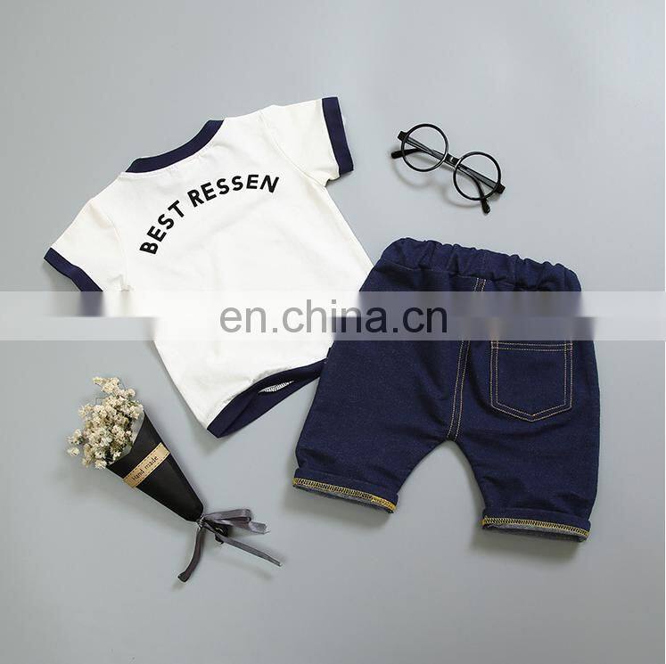 Wholesale Toddler Baby Boy 2PCS Clothing Set Shirt Tops And Short Pants Summer Short Sets