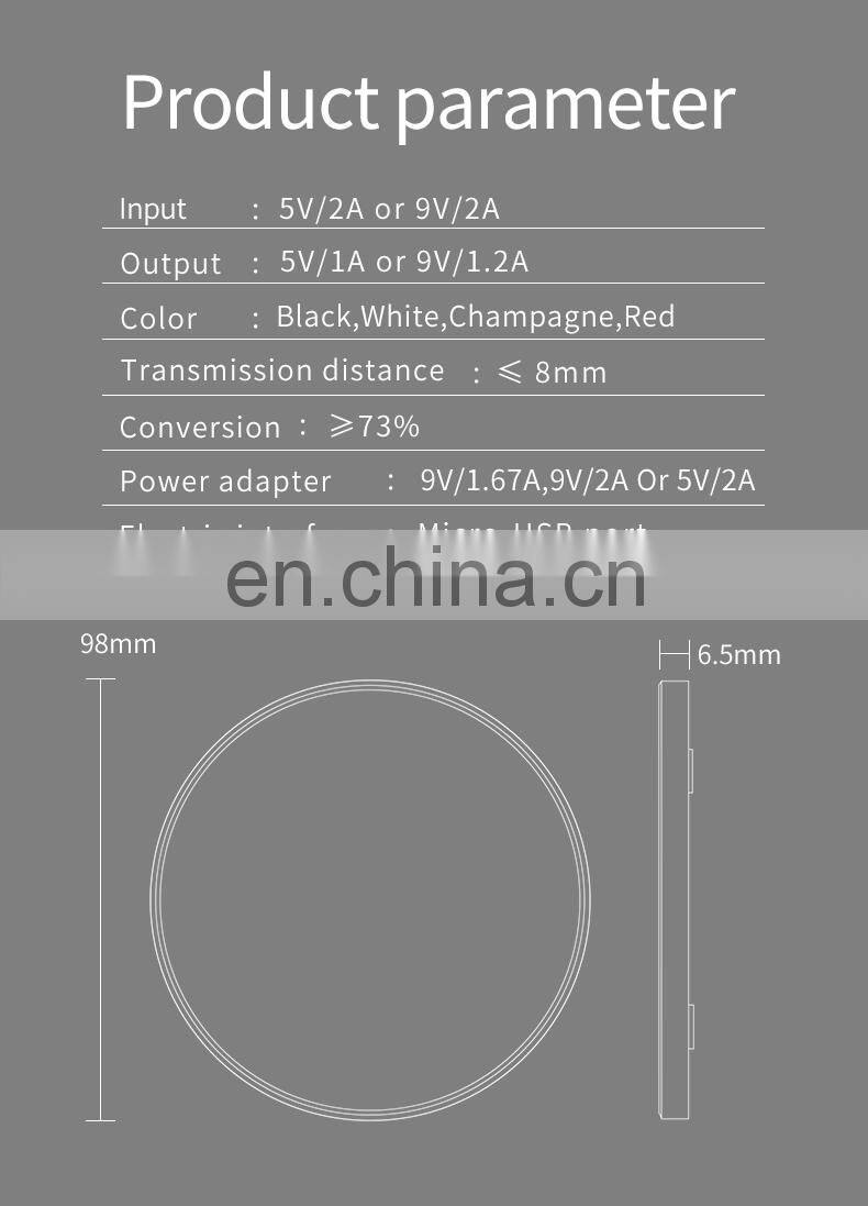 New Hot Sale Cell Phone wireless charger Fast Wireless Charging Station 10W Wireless Charger