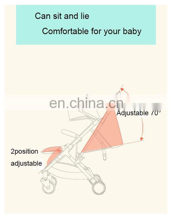 Lightweight Fiber Heated Adjustable Handle Baby Stroller