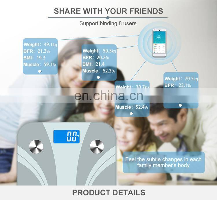 New Design Bathroom Scale Infant Blue Tooth Weight Scale With White Display