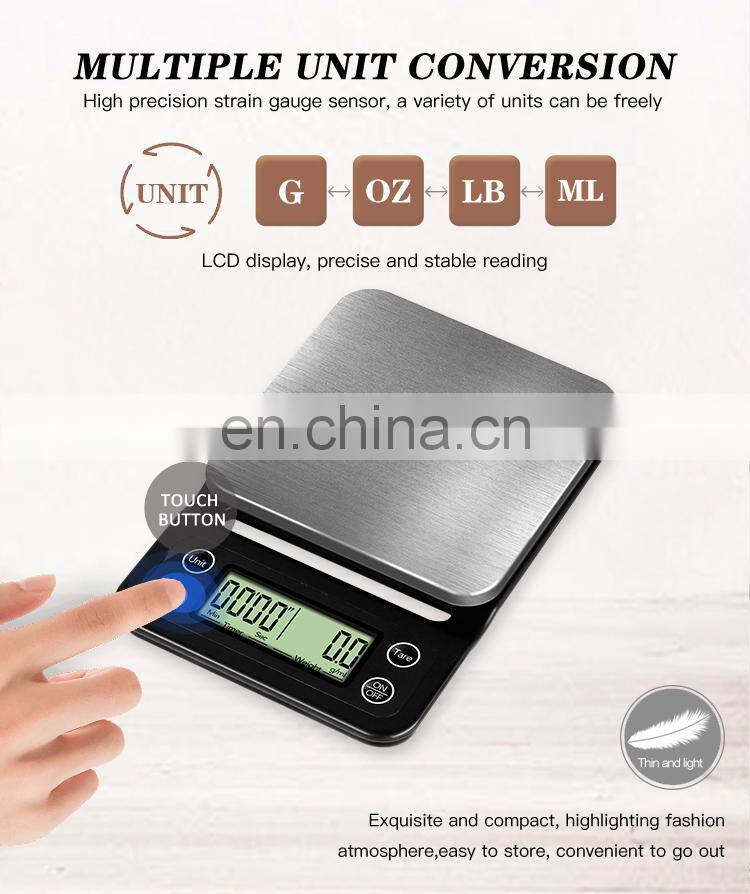 Good Quality 3Kg Economic Balance High Accuracy Kitchen Coffee Scale 3Kg 0.1G Electronic Balance Scale