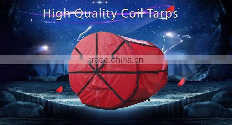7' Round x 4' Across Flat Coil Tarp w/ Side Flaps for Flatbed Truck