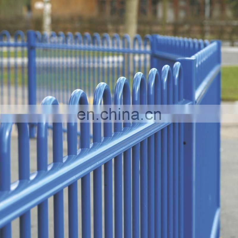 yard garden wrought iron steel fence,galvanized palisade fence,metal fence.