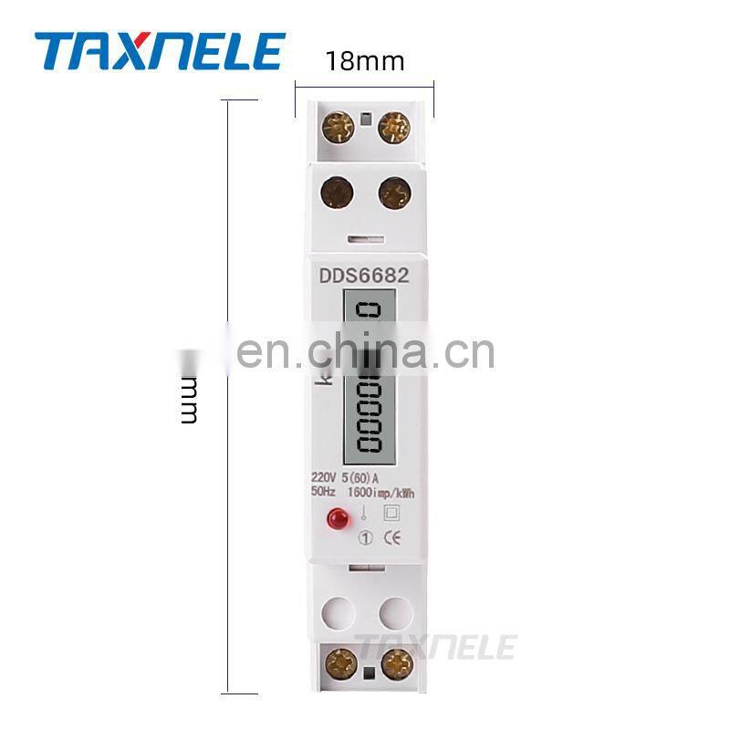Single Phase Two Wire LCD Backlit Wattmeter Power Consumption Watt Energy Meter kWh 60A 32a 230V 50Hz Electric Din Rail Mount