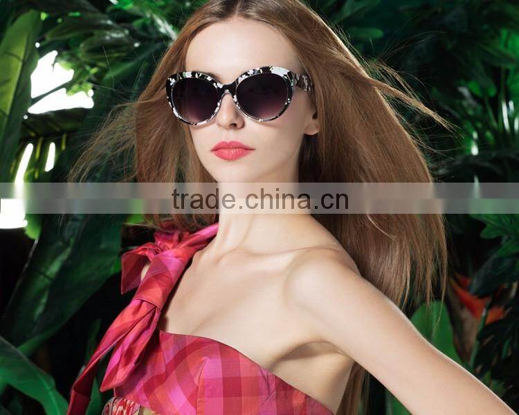 ladies new model flower heat transfer printing frame sunglasses