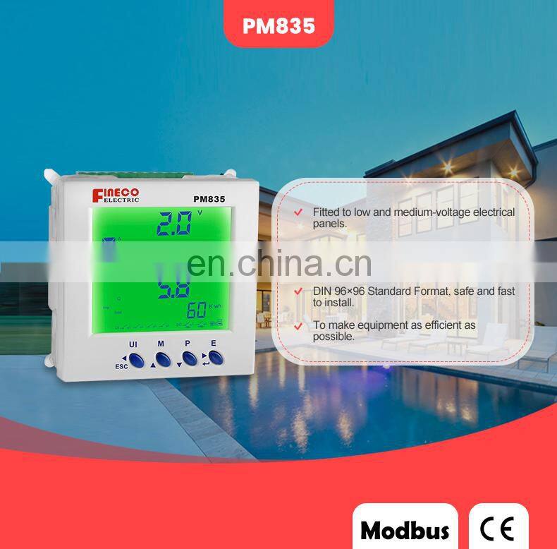 PM835 96*96mm three phase digital ammeter and voltmeter