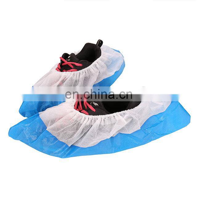 PP+CPE Coated Overshoes Blue+White shoecover medical waterproof shoe cover