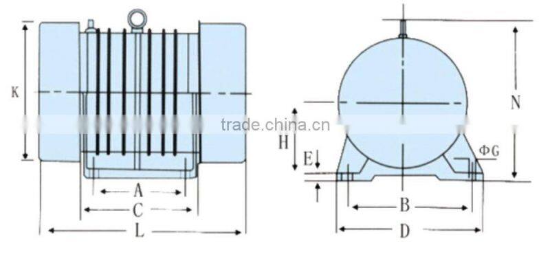 0.22kw low noise electric vibration motor used in metallurgy