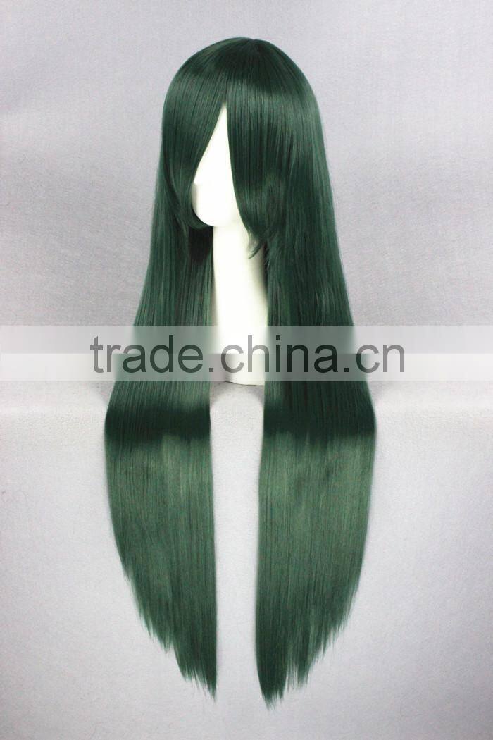 High Quality 100cm Long Green Mixed Wigs Straight Mima Cosplay Hair Wigs Synthetic Anime Wig Party Wig