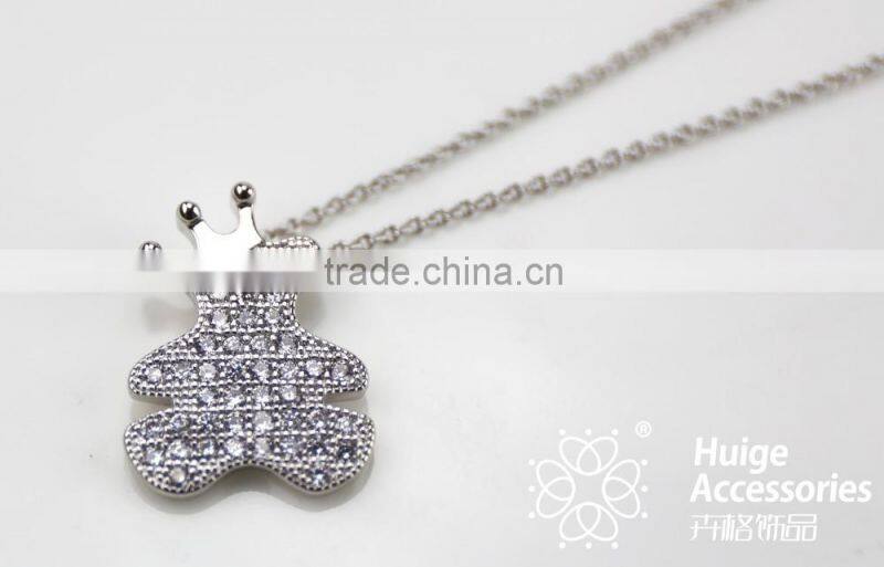 Trending jewelry accessories finding Cute King Smurf Cartoon pendant Necklace Children gift necklace