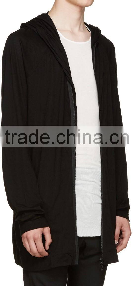 Wholesale Loose Lightweight Black Jersey Hoodies