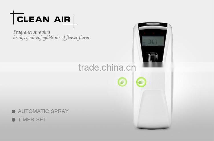 YK3590 Electric LCD aerosol dispenser with AC power and 2 AA batteries supply auto air fragrance dispenser